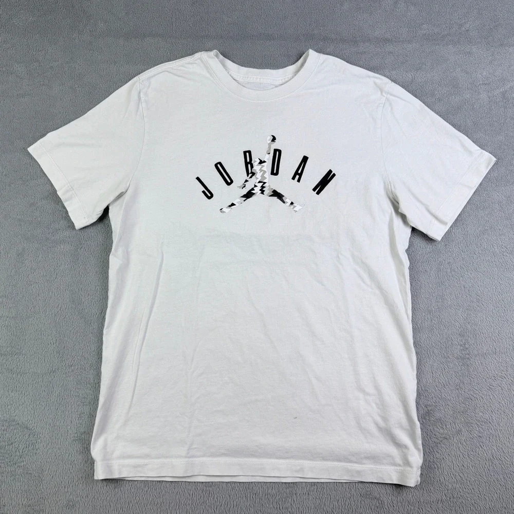 Jordan Mens Jumpman Geometric Graphic T-Shirt White FB7365-133 Medium